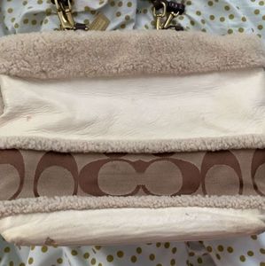 Coach Signature Stripe Shearling Bag